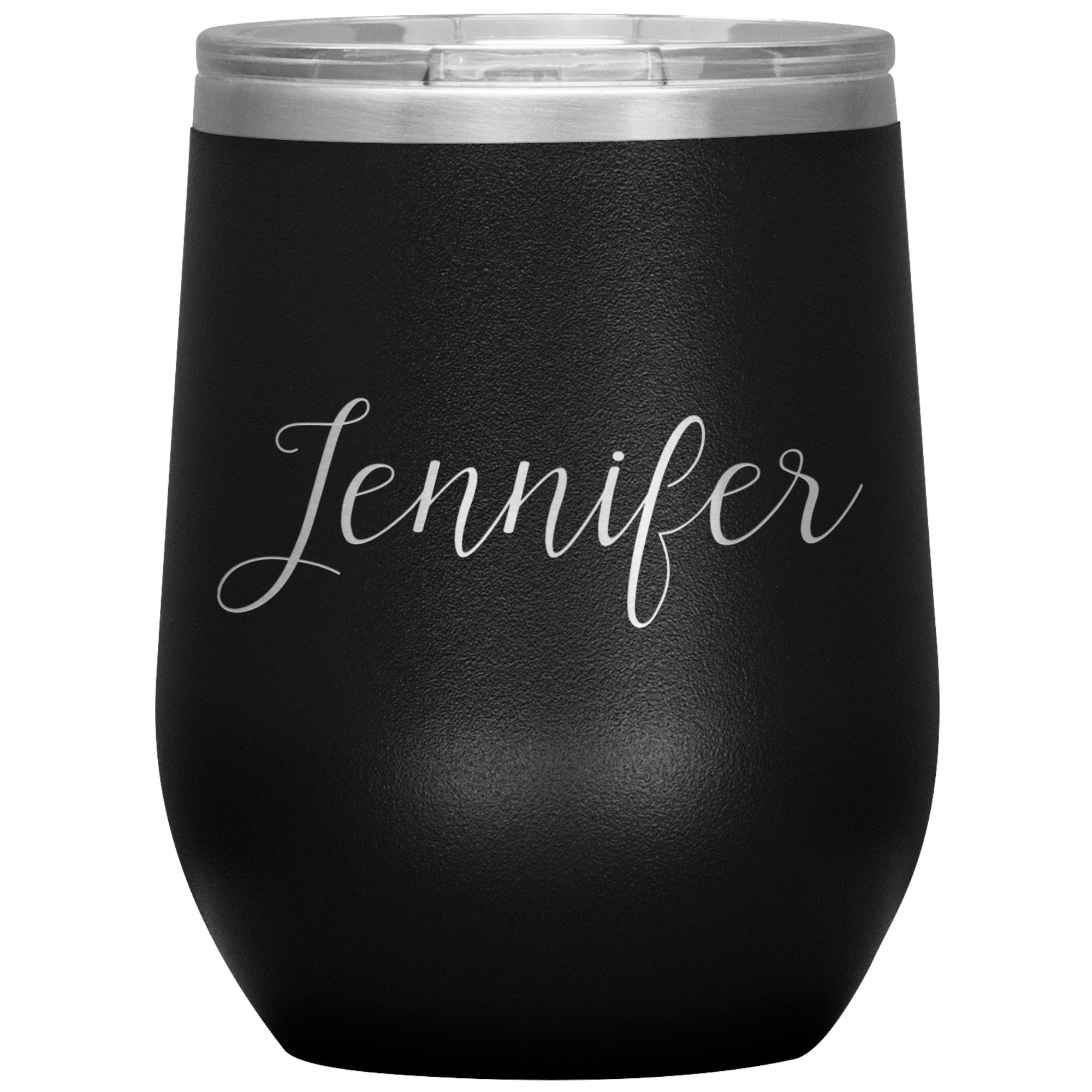 Jennifer - Personalized Wine Tumbler Wine Tumbler teelaunch Black 