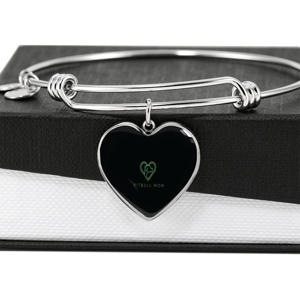 Pitbull Mom Heart bangle Bracelet (Exclusive) Jewelry ShineOn Fulfillment 