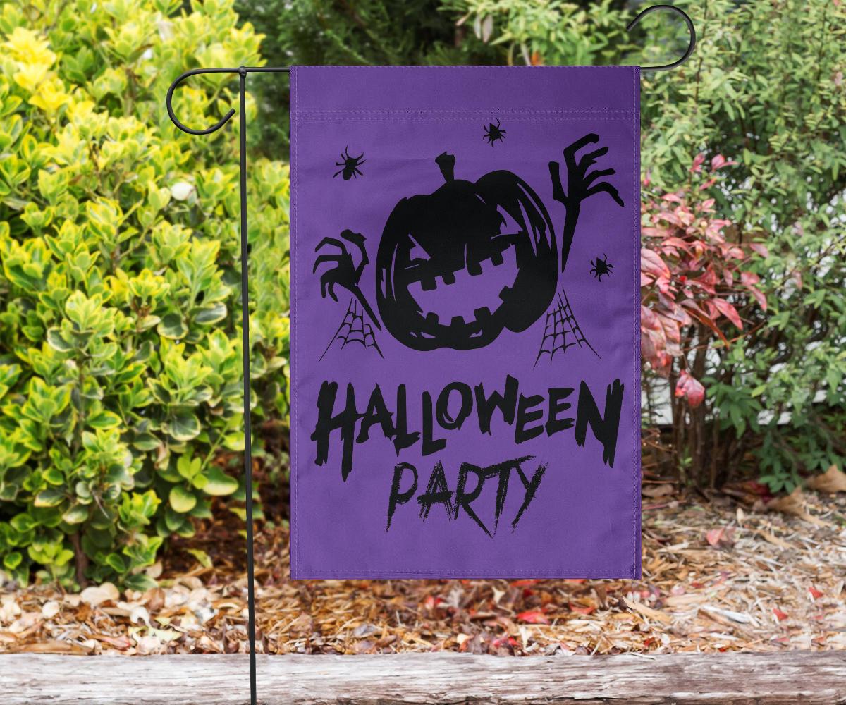Halloween Party (Purple) - Halloween Flag GearRex Flag - Halloween Party (Purple) - Halloween Flag Garden Flag (18" X 12") 