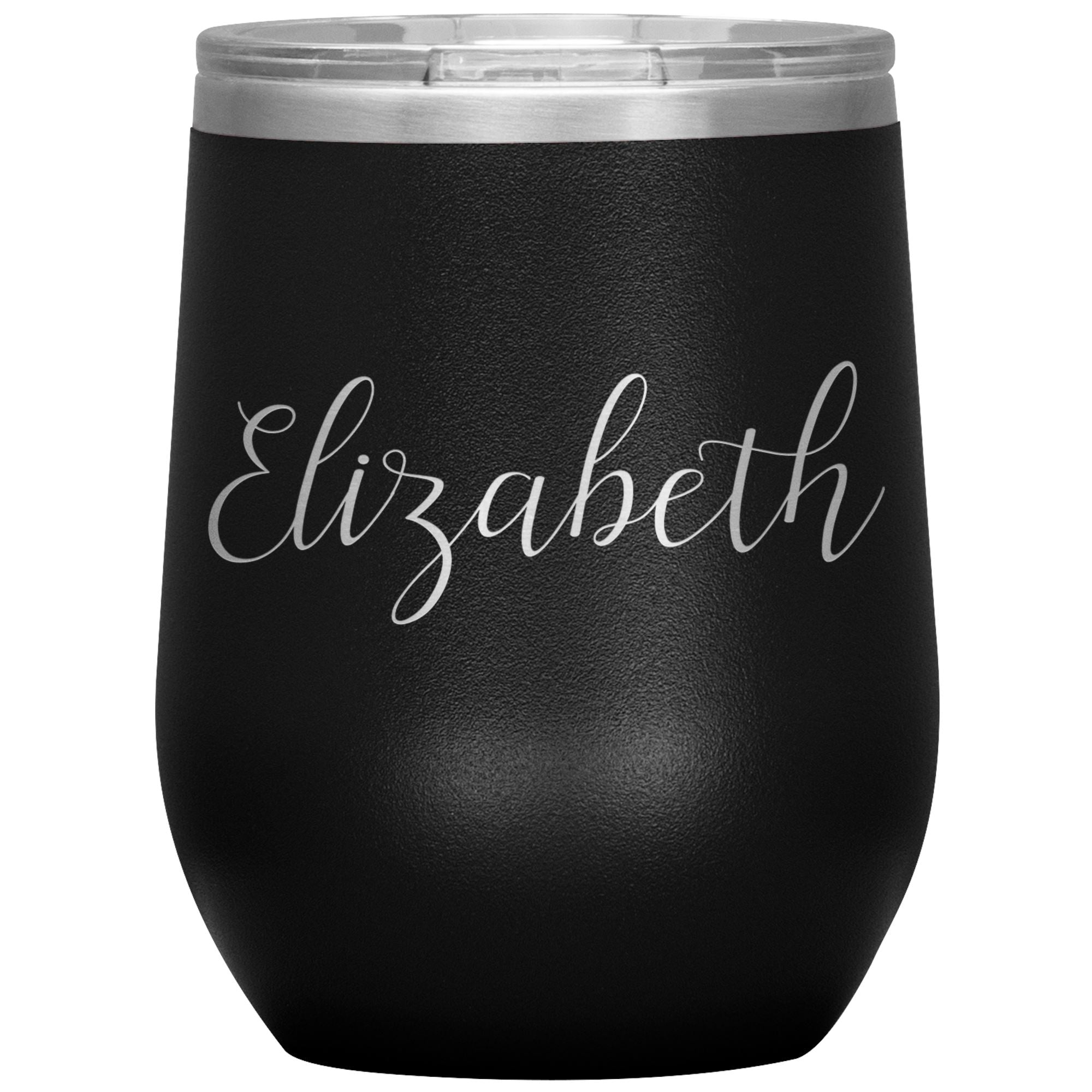 Elizabeth - Personalized Wine Tumbler Wine Tumbler teelaunch Black 