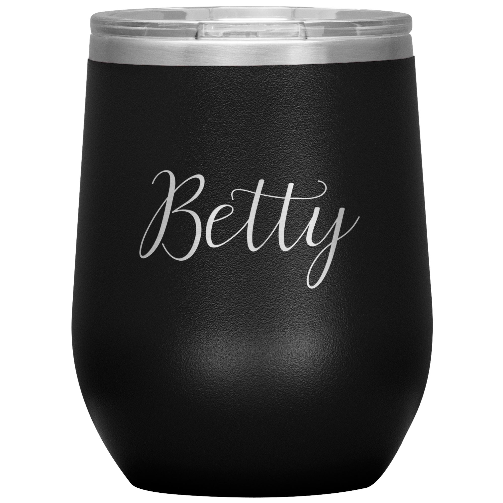 Betty - Personalized Wine Tumbler Wine Tumbler teelaunch Black 