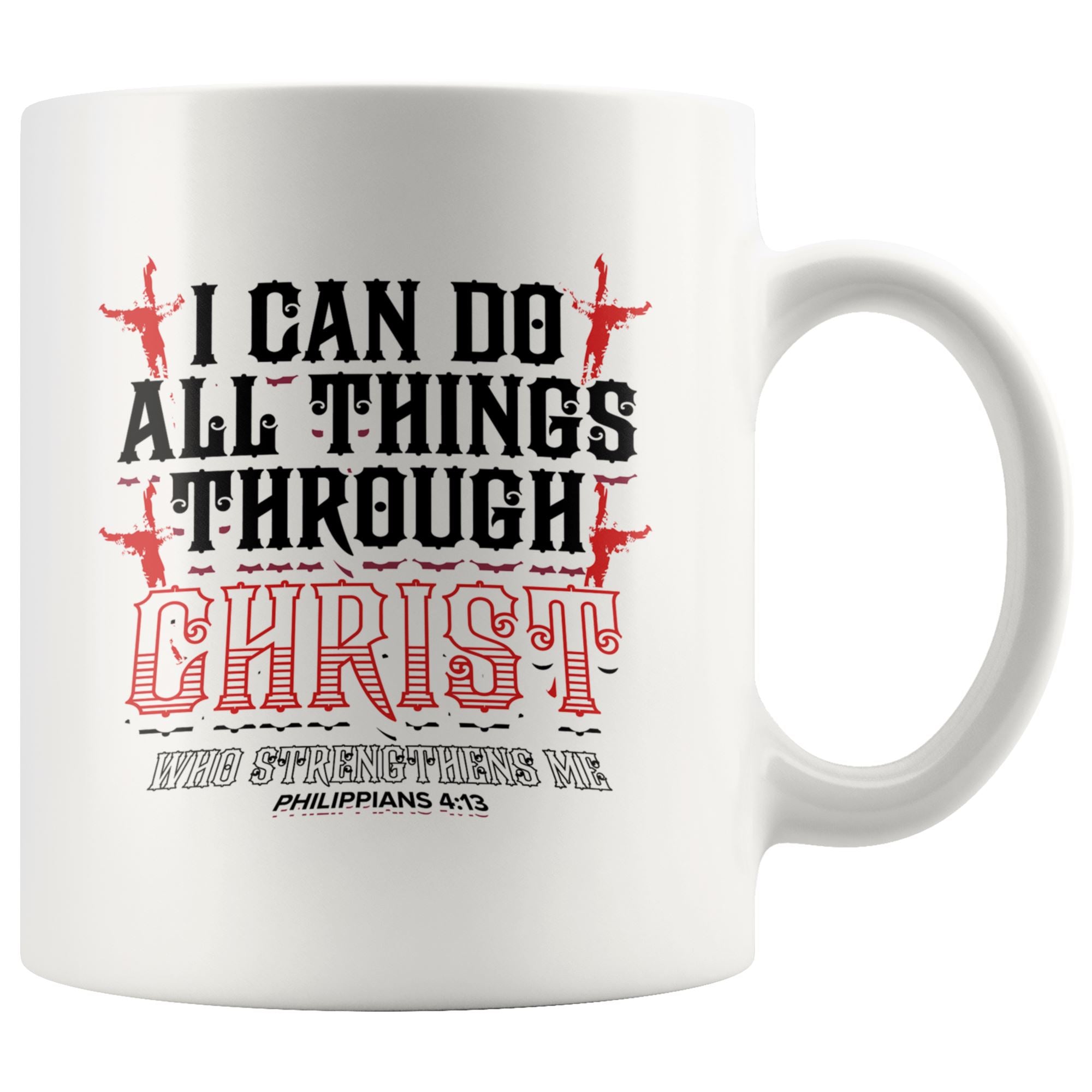 All Things Through Christ Mug Drinkware teelaunch 11oz Mug 