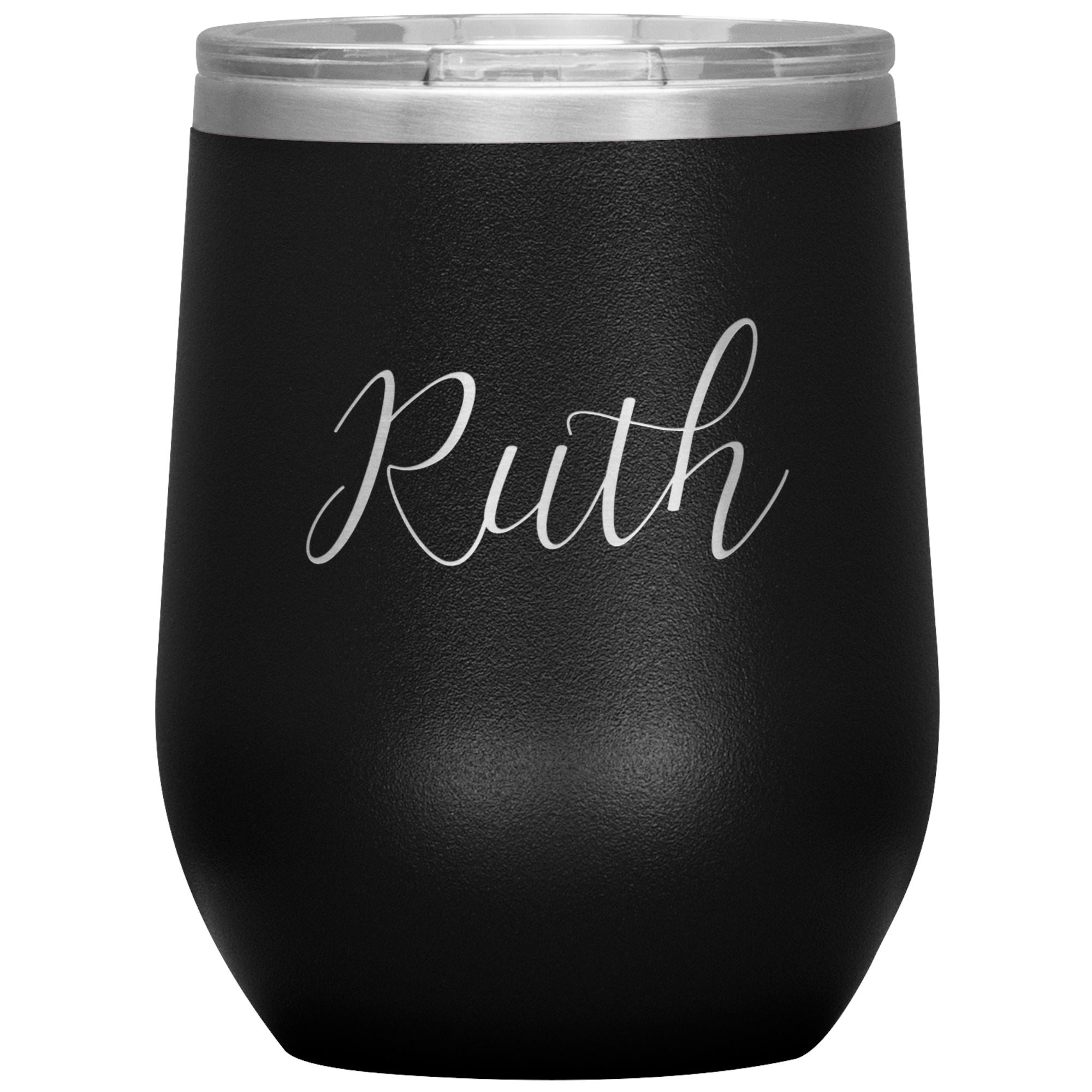 Ruth - Personalized Wine Tumbler Wine Tumbler teelaunch Black 