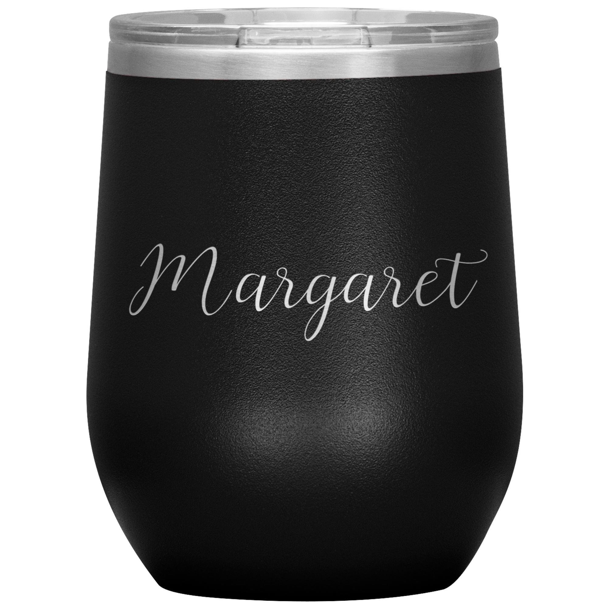 Margaret - Personalized Wine Tumbler Wine Tumbler teelaunch Black 