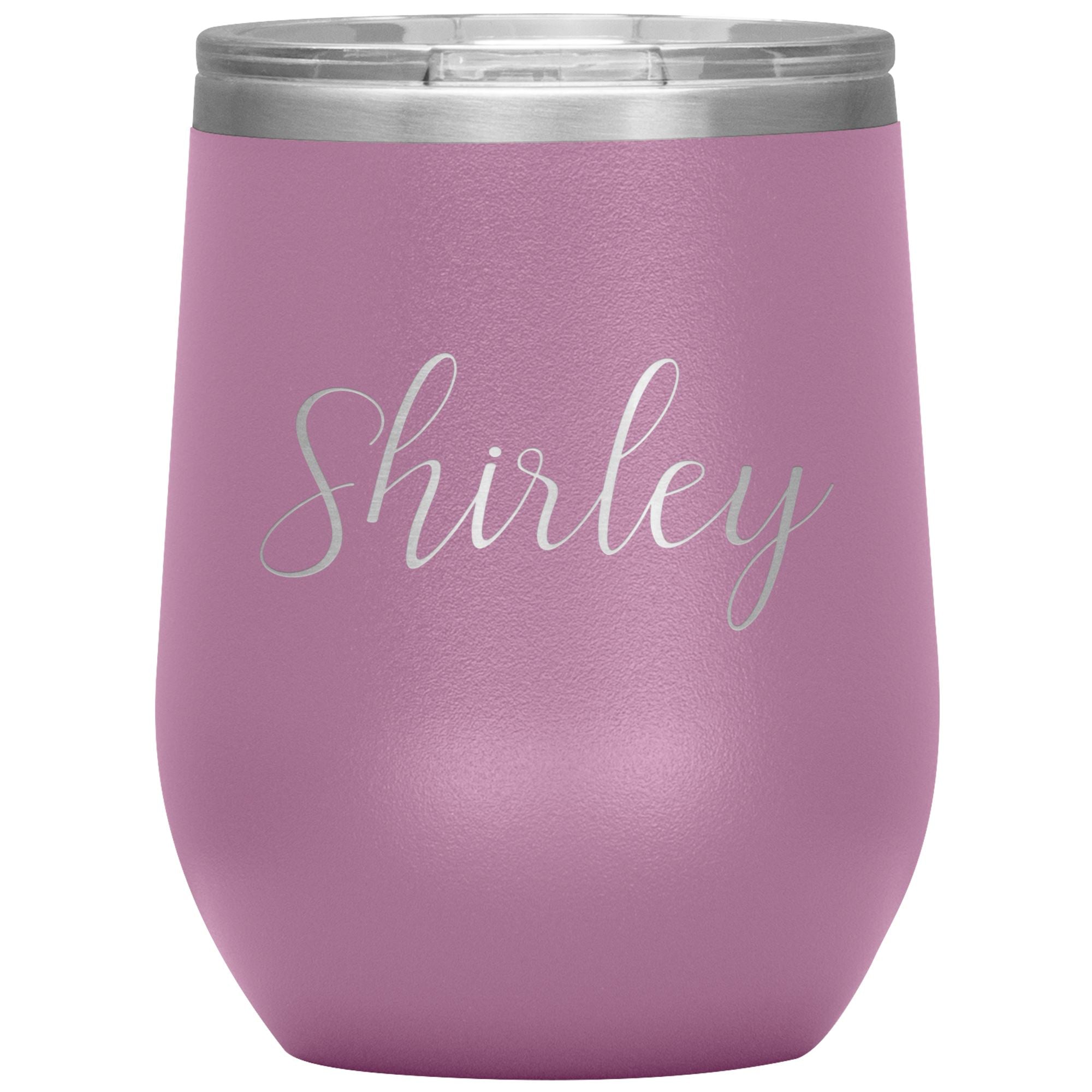 Shirley - Personalized Wine Tumbler Wine Tumbler teelaunch Light Purple 