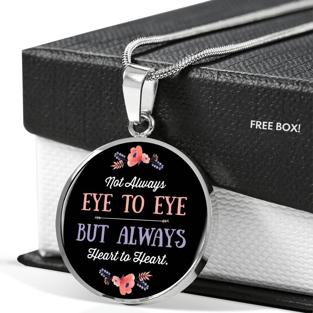 eye to eye silver necklace bangle with round charm Jewelry ShineOn Fulfillment 