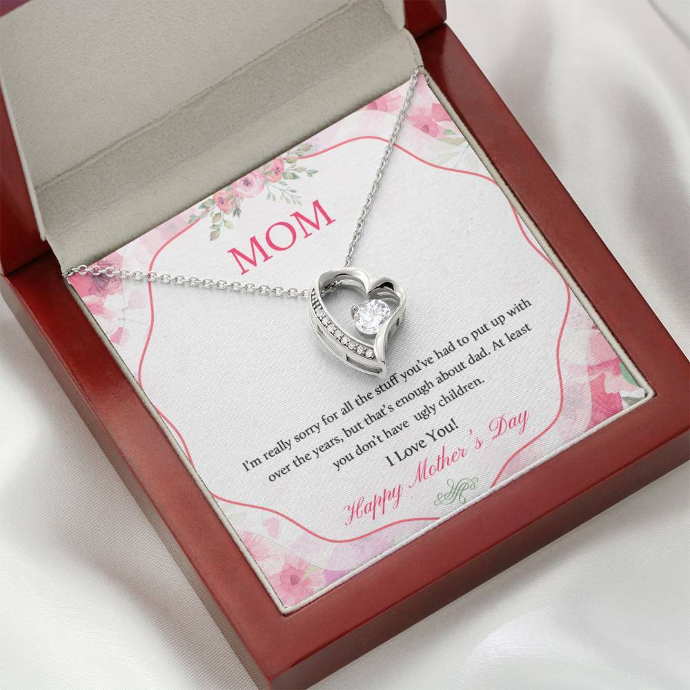 Happy Mother's Day - Mom Necklace Jewelry ShineOn Fulfillment Mahogany Style Luxury Box 