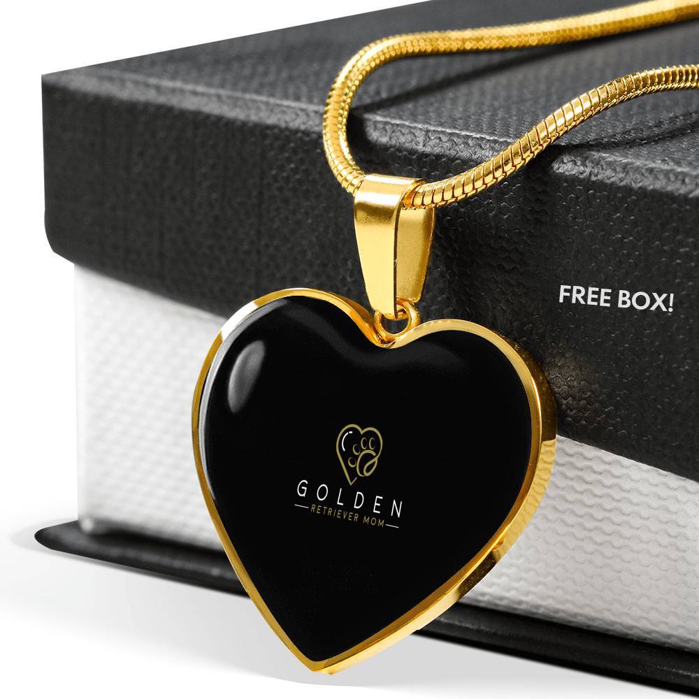 Golden Retriever Mom Heart Necklace (Exclusive) Jewelry ShineOn Fulfillment 