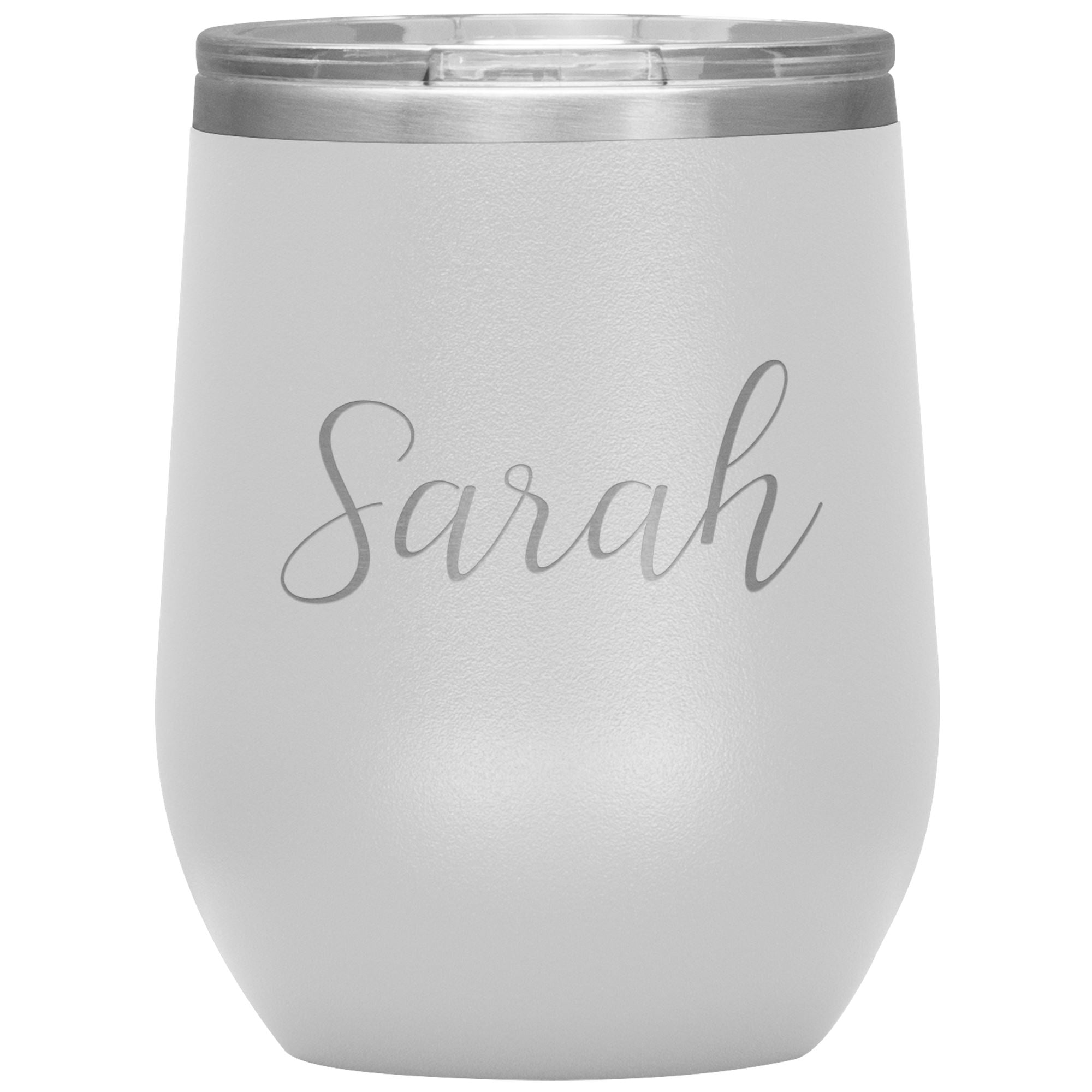 Sarah - Personalized Wine Tumbler Wine Tumbler teelaunch White 