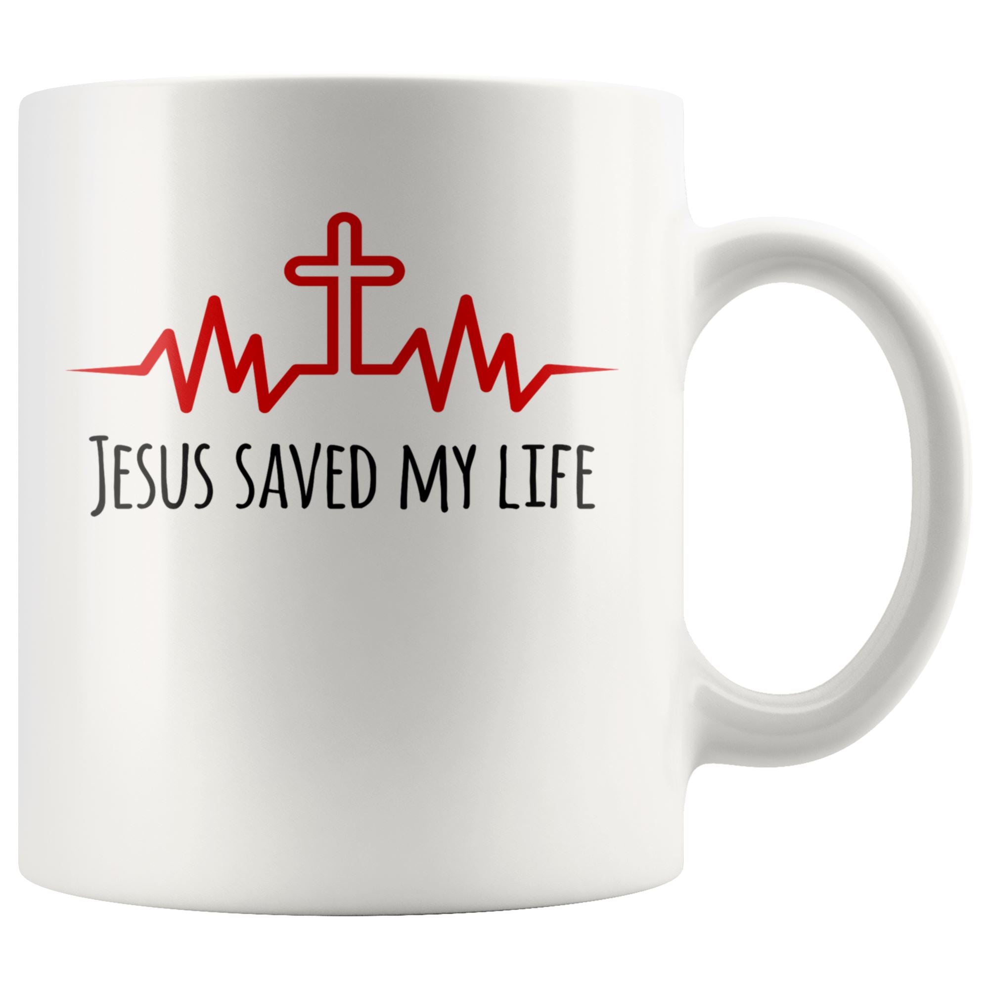 Jesus Saved My Life Mug Drinkware teelaunch 11oz Mug 