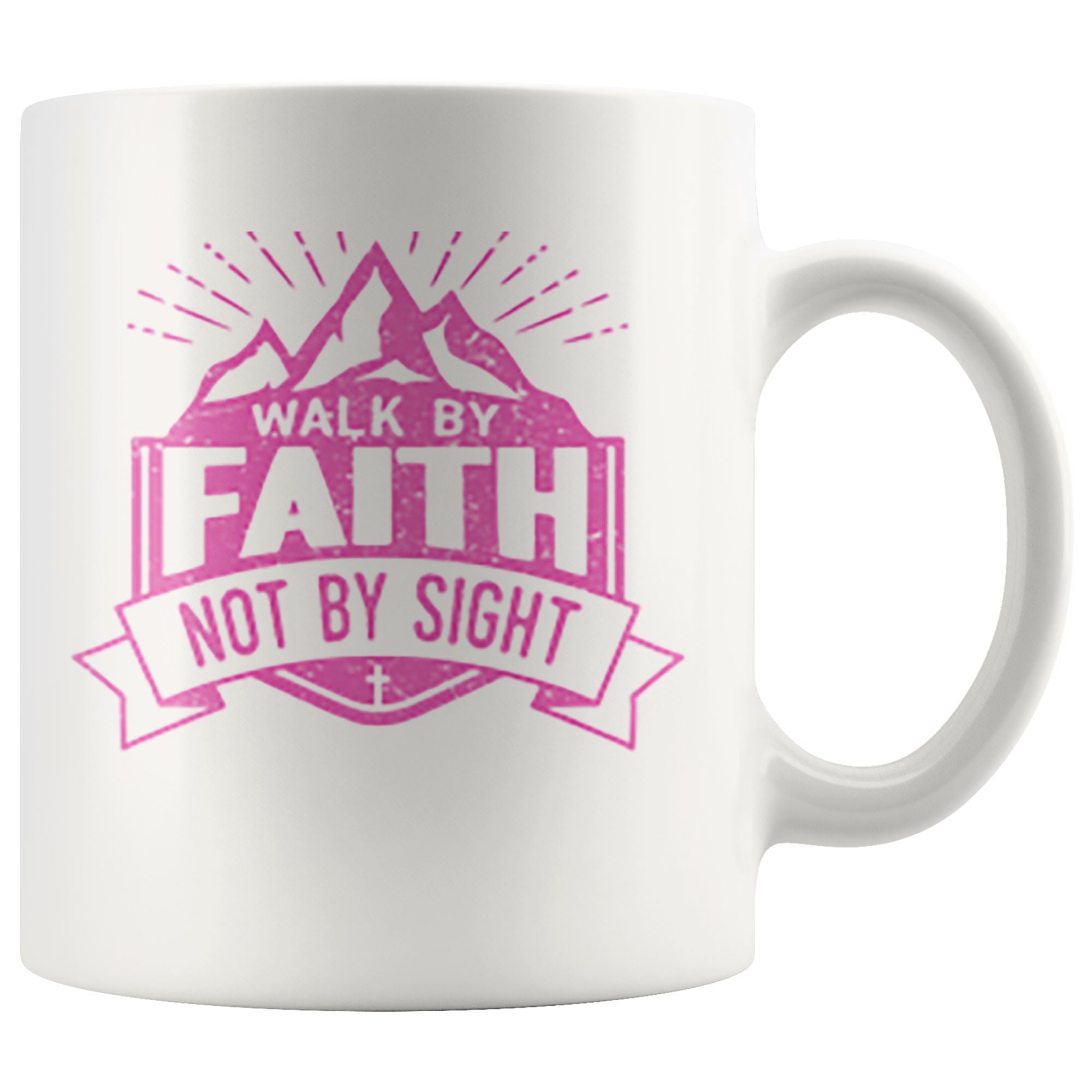 Walk By Faith Mug Drinkware teelaunch 11oz Mug 