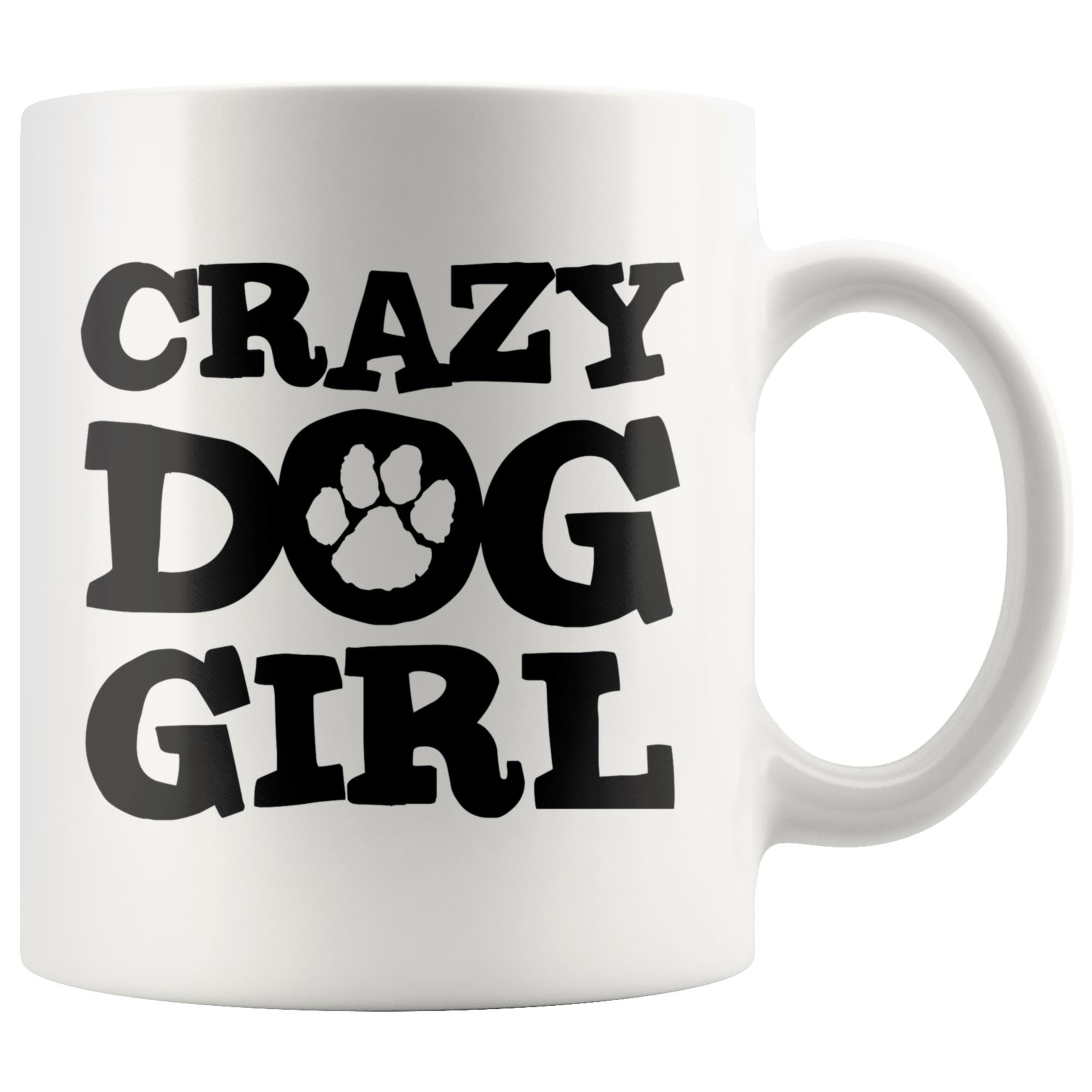 Crazy Dog Girl Mug Drinkware teelaunch 11oz Mug 