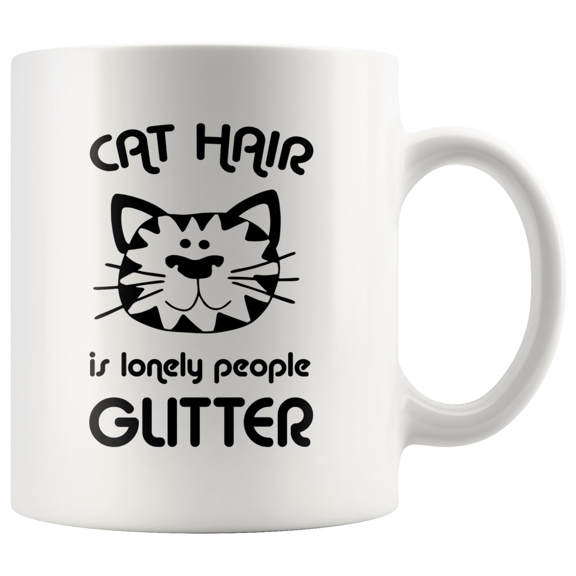 Cat Hair Glitter Mug Drinkware teelaunch 11oz Mug 