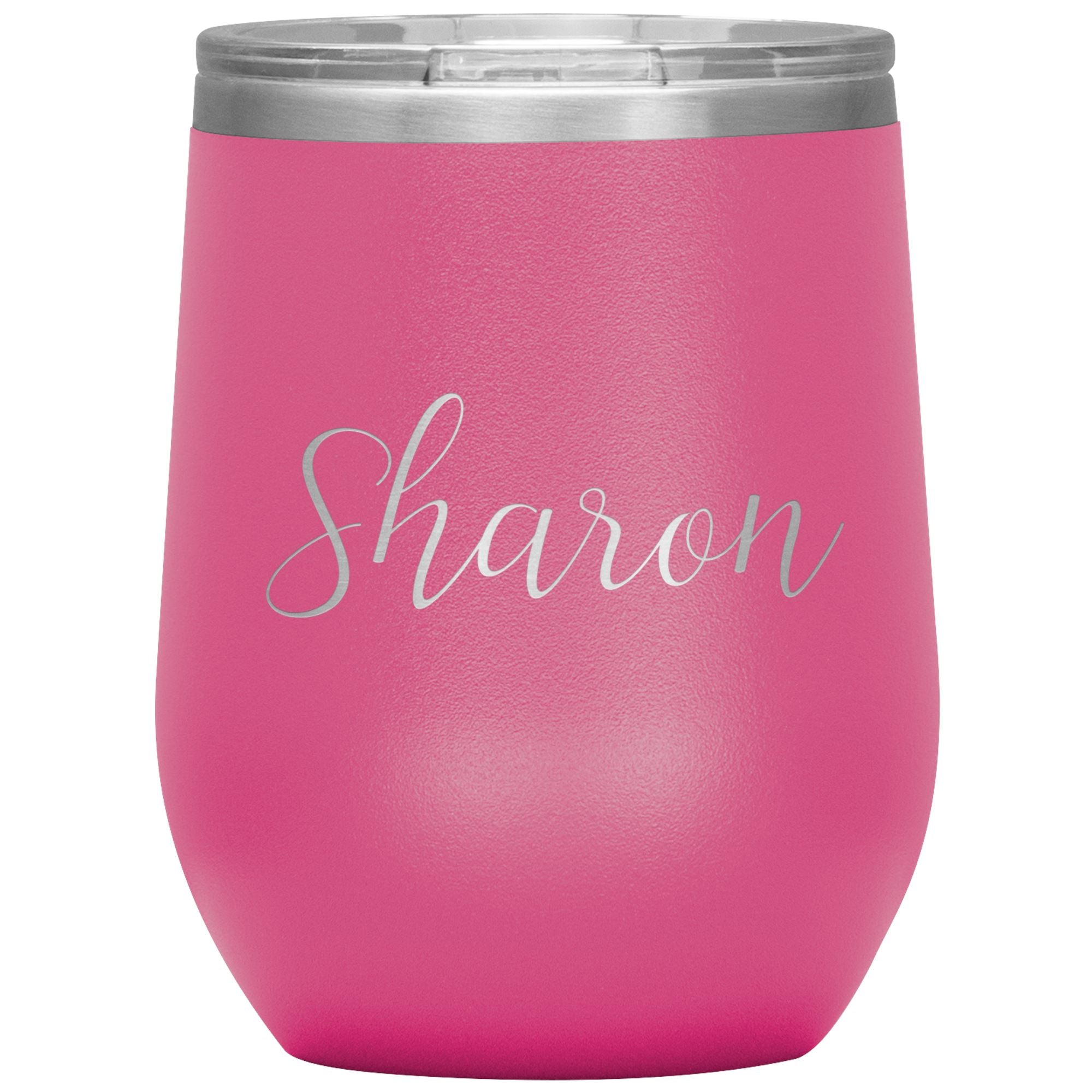 Sharon - Personalized Wine Tumbler Wine Tumbler teelaunch Pink 