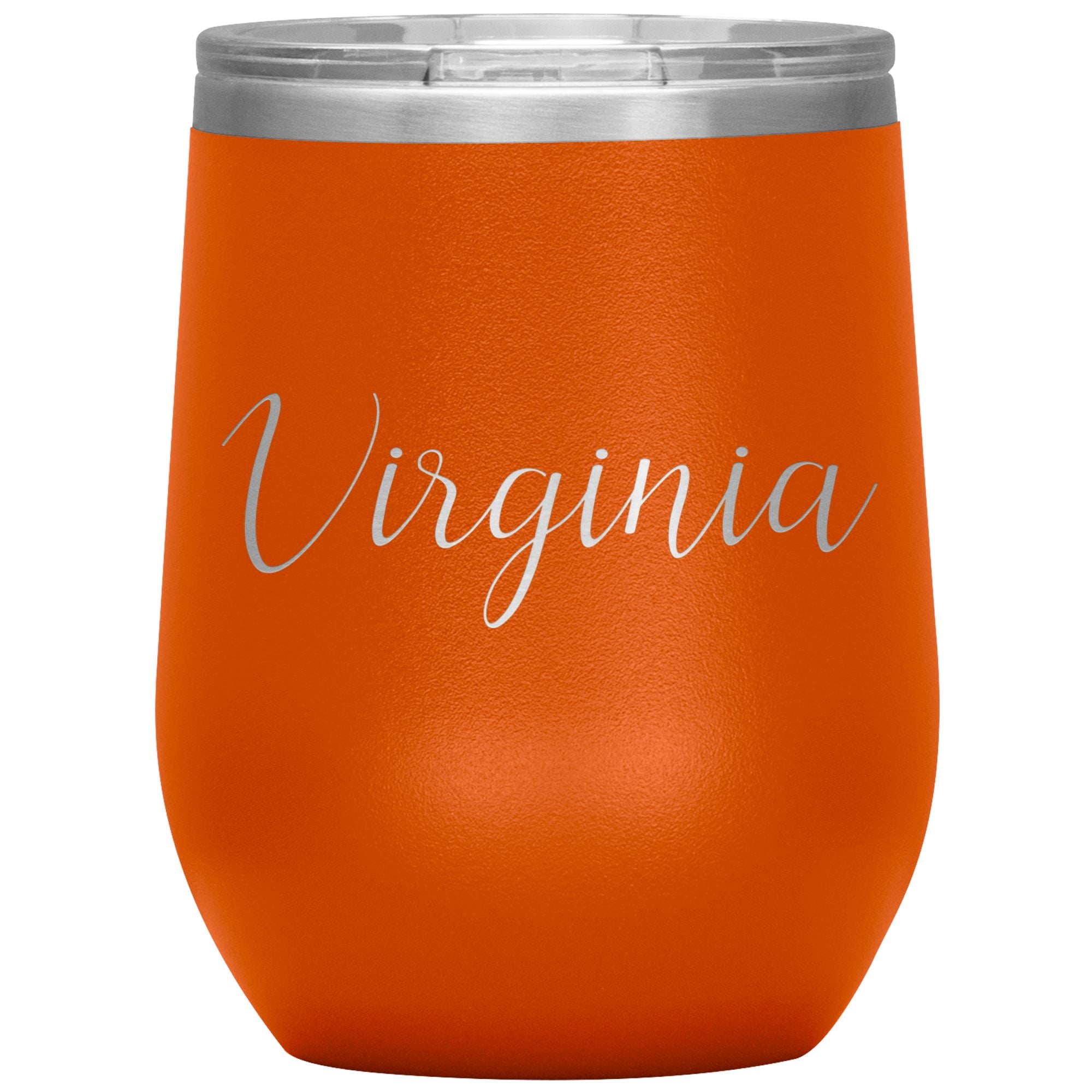 Virginia - Personalized Wine Tumbler Wine Tumbler teelaunch Orange 