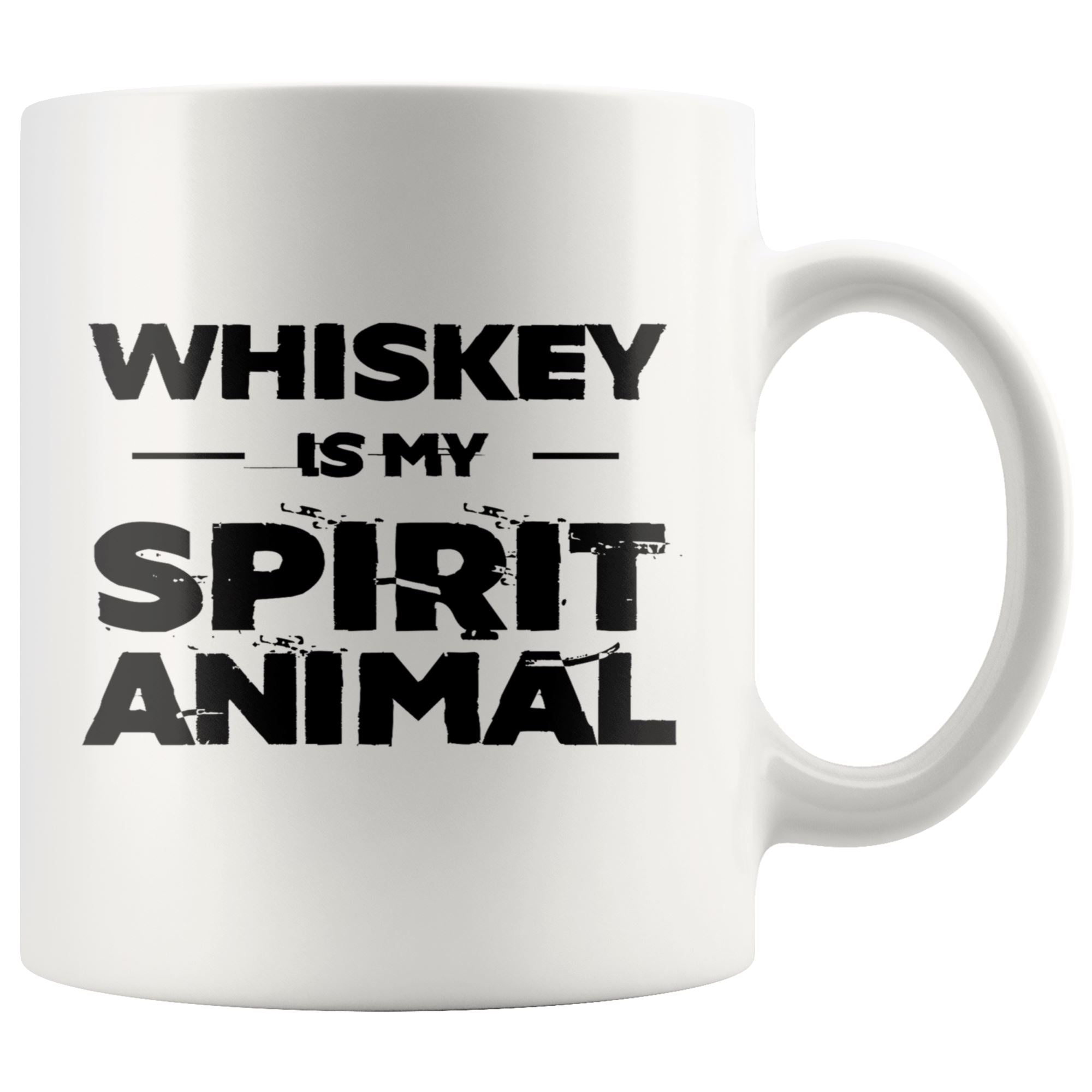 Whiskey My Spirit Animal Mug Drinkware teelaunch 11oz Mug 