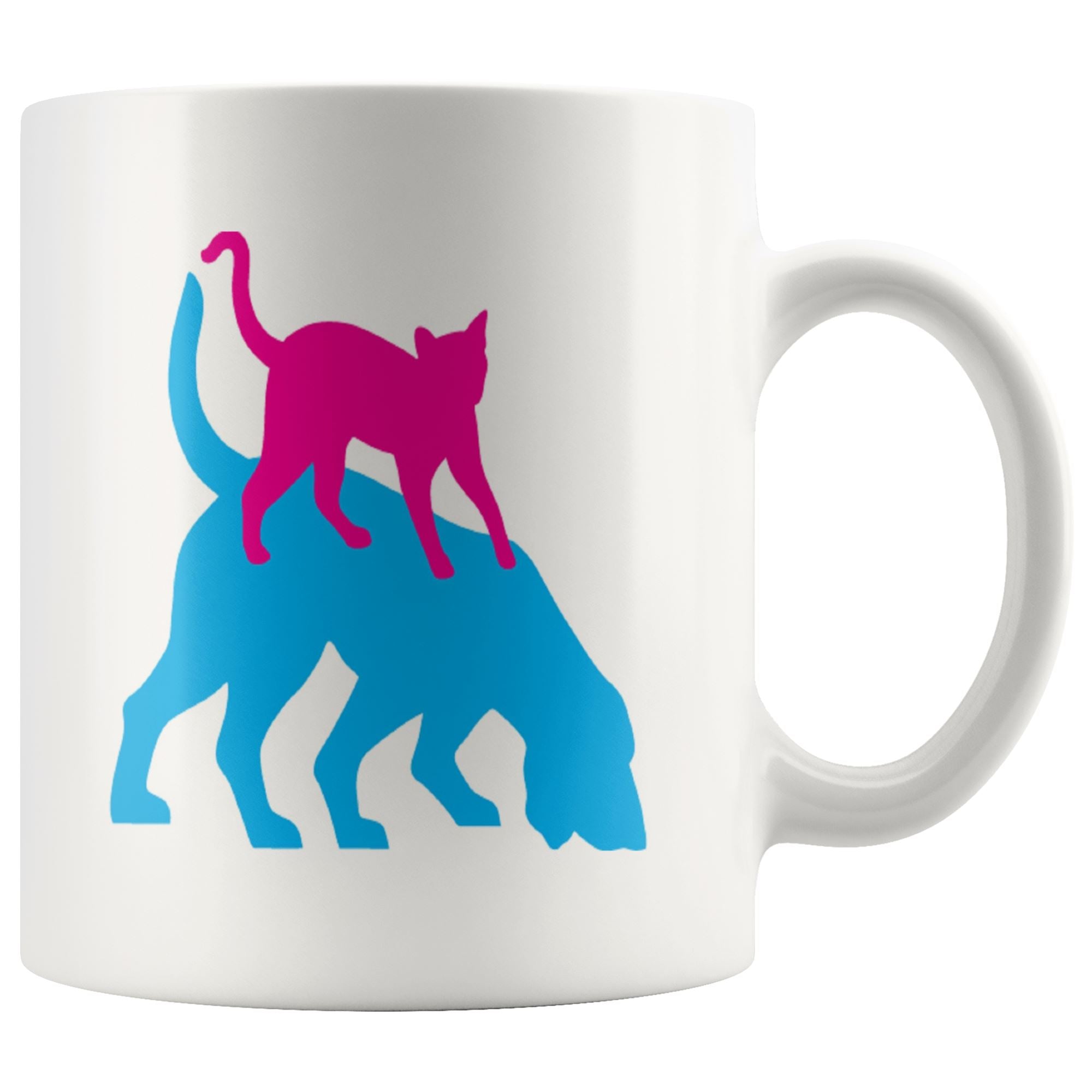 Cat & Dog Mug Drinkware teelaunch 11oz Mug 