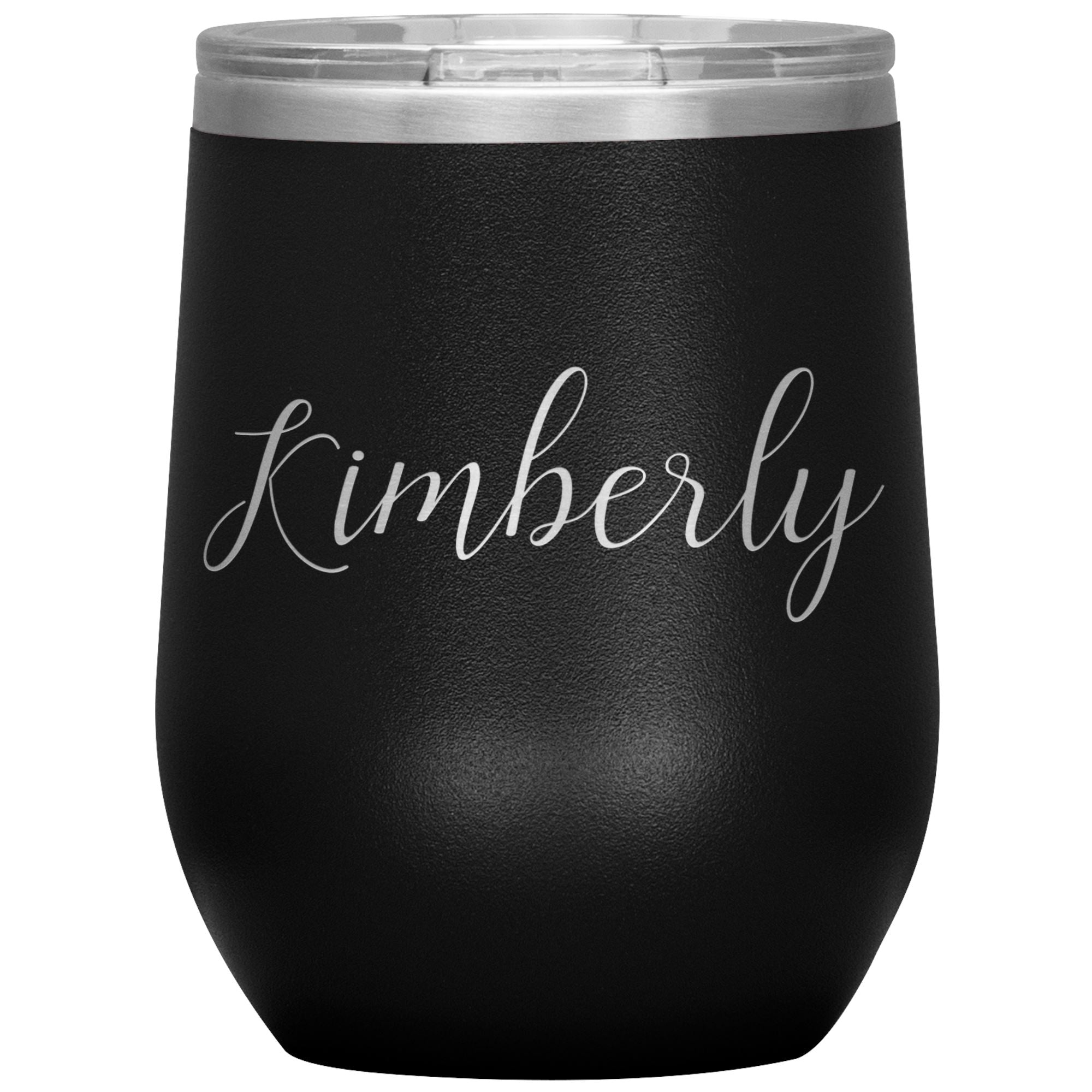 Kimberly - Personalized Wine Tumbler Wine Tumbler teelaunch Black 