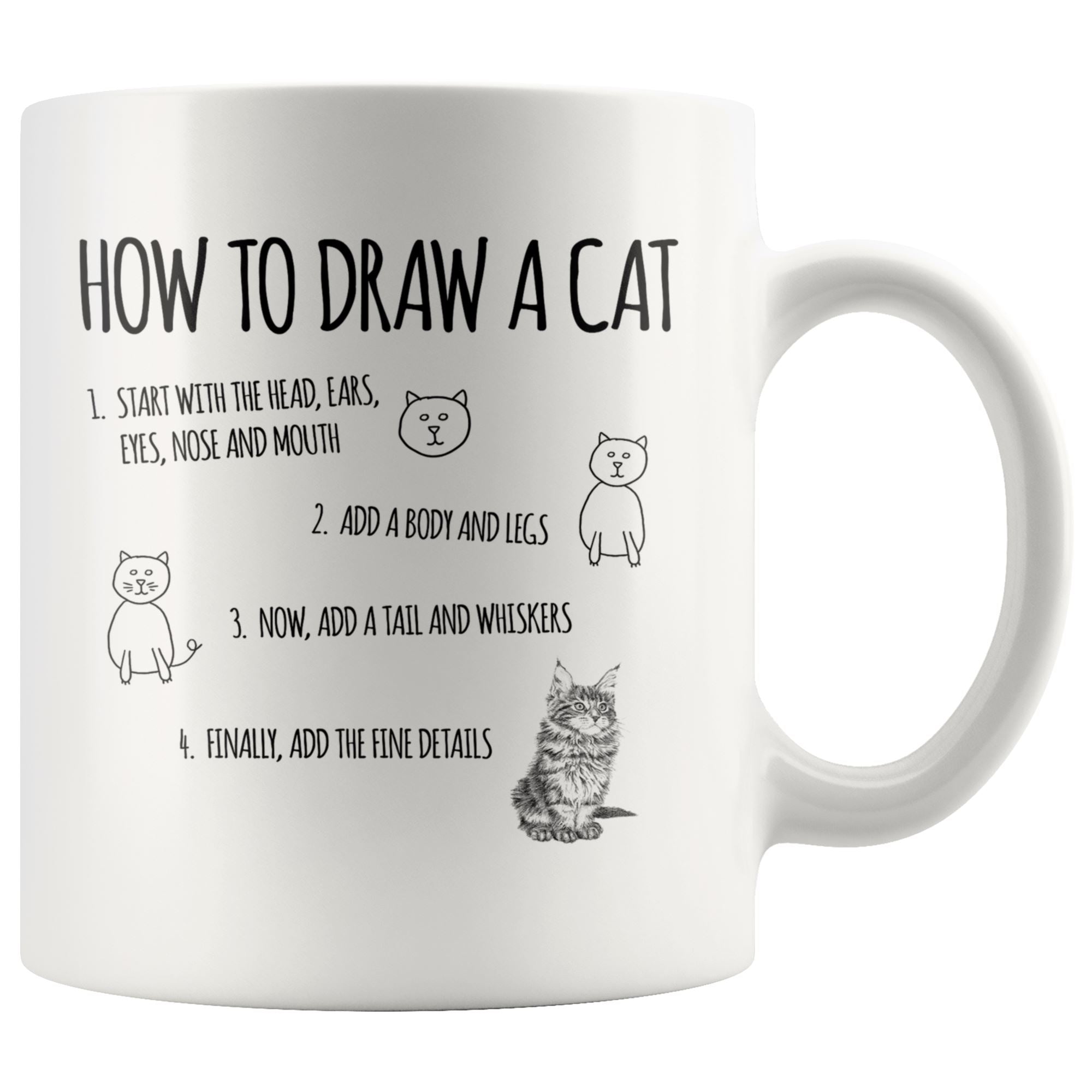 Draw a Cat Drinkware teelaunch 11oz Mug 